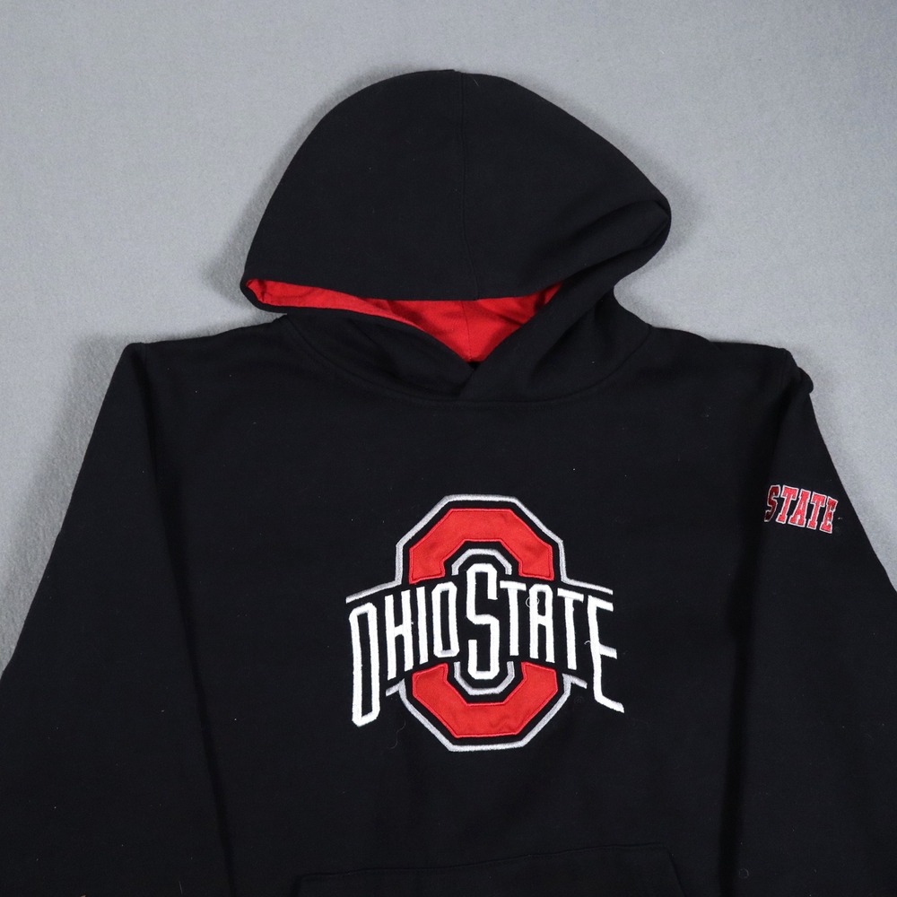 Colosseum Ohio State Buckeyes Embroidered Hoodie Youth XL Black Red - Picture 1 of 8